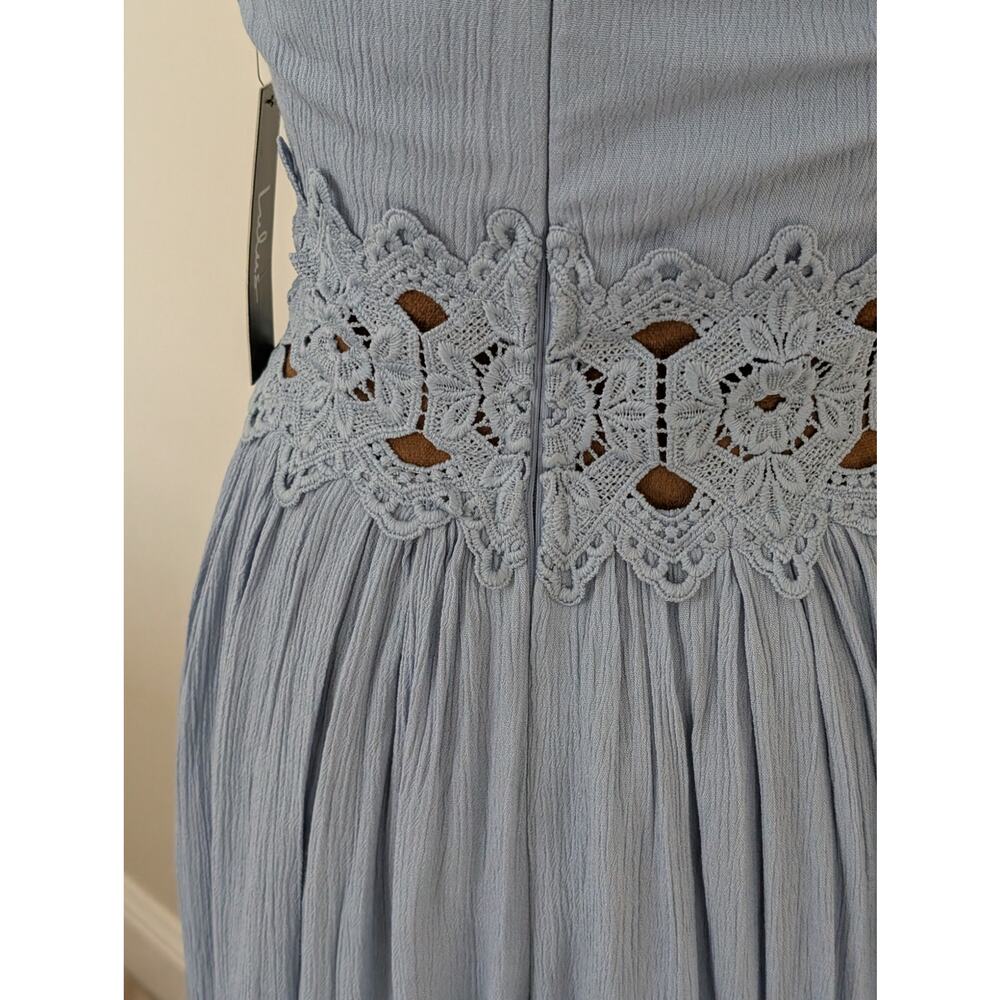 Lulus "This is Love" Slate Blue Lace Maxi Dress - NWT XS - Picture 5 of 10